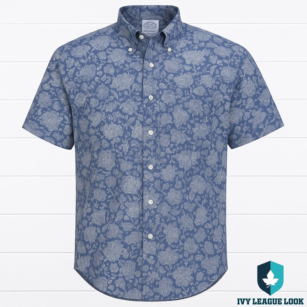 Brooks Brothers Blue Floral Button Down Regent Fit Shirt Men’s S Classic Ivy Sty